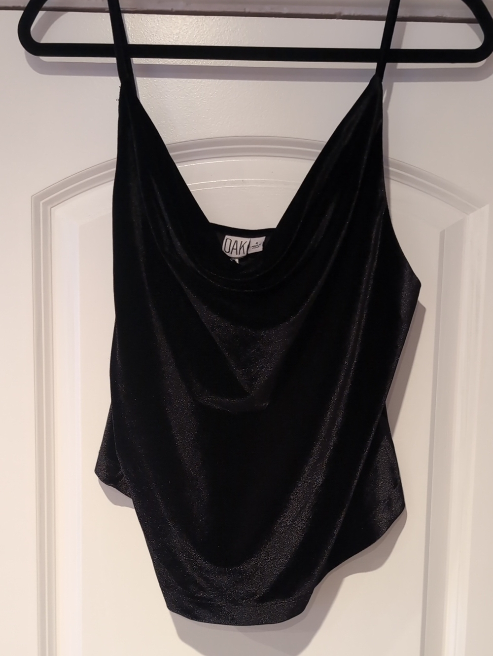 OAK Black Velvet Cowl Neck Camisole